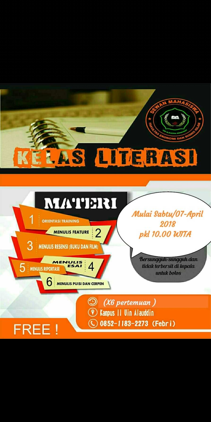 Gambar Dema FEBI Rutin Gelar Kelas Literasi Sepekan Sekali